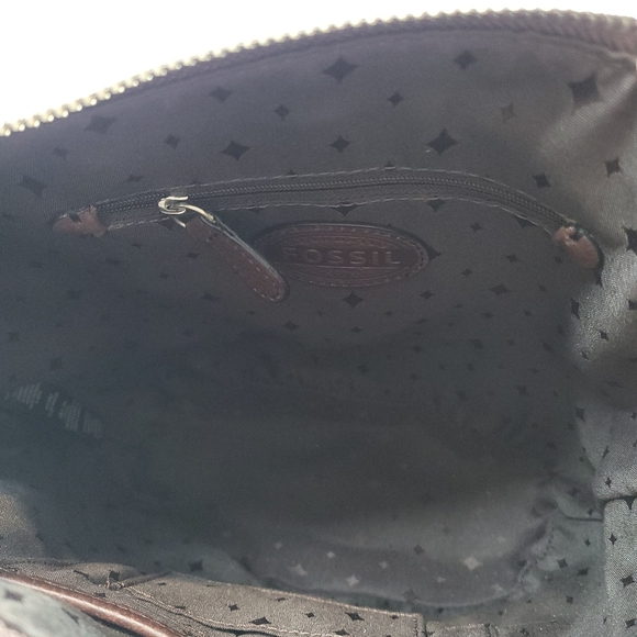 Fossil Bag Crossboby Style Brown Snakeskin Design Leather Adjustable Strap NWOT - Picture 8 of 12